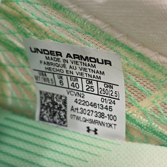 Under Armour Flow Velociti Elite 2 Running Shoes Women's 8.5 White Green 3027338 - Picture 13 of 15